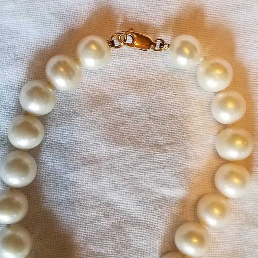 Pearls with Lucite Clear Necklace Earrings Set💋💋 - Picture 7 of 11